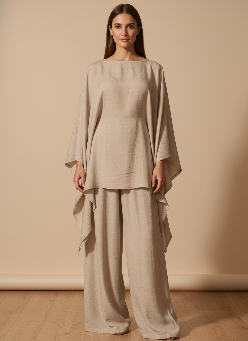 Completo Fluido Maniche a Pipistrello